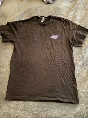 Santa Cruz Skateboards Black Tee with Blue and Pinkish Accent Logo